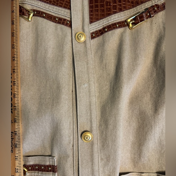 Vintage David David Denim Jacket with Leather Accents - Picture 6 of 6